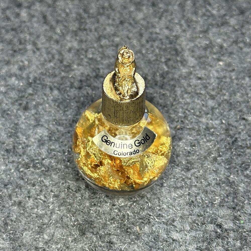 Bottle of Gold Flakes genuine gold decorative bottle From Colorado Panner Topper